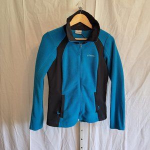 Columbia Teal and Black Fleece Full Zip Jacket Women's Size Medium
